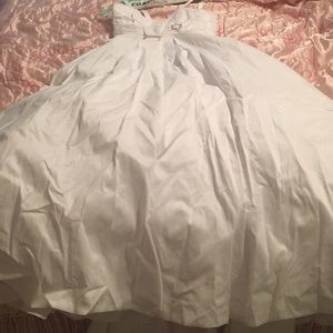 White wedding dress.